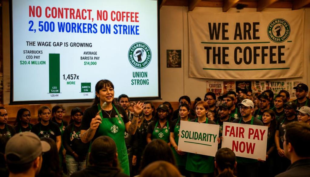 “We’re On Strike” — 2,500 Starbucks Workers Walk Out as Union Fight&nbsp;Intensifies