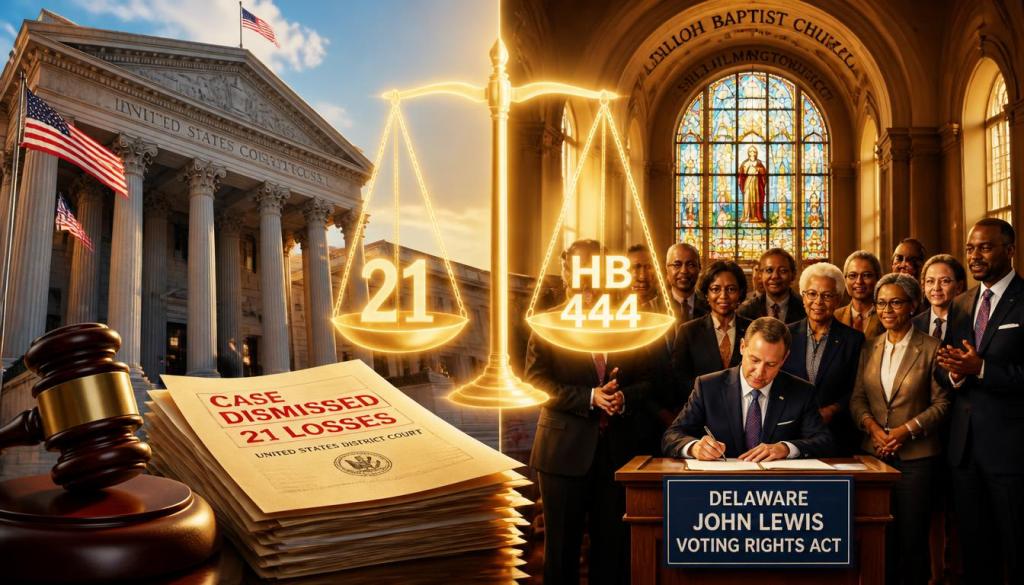 The Two-Front War for Voting Rights: Trump’s 21st Courtroom Defeat and Delaware’s State-Level Counteroffensive