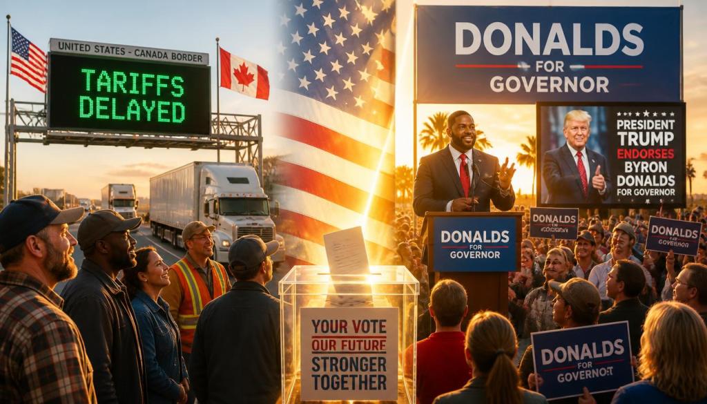 Trump Delays Canada Tariffs as Donalds Clinches Florida GOP Gubernatorial&nbsp;Nomination